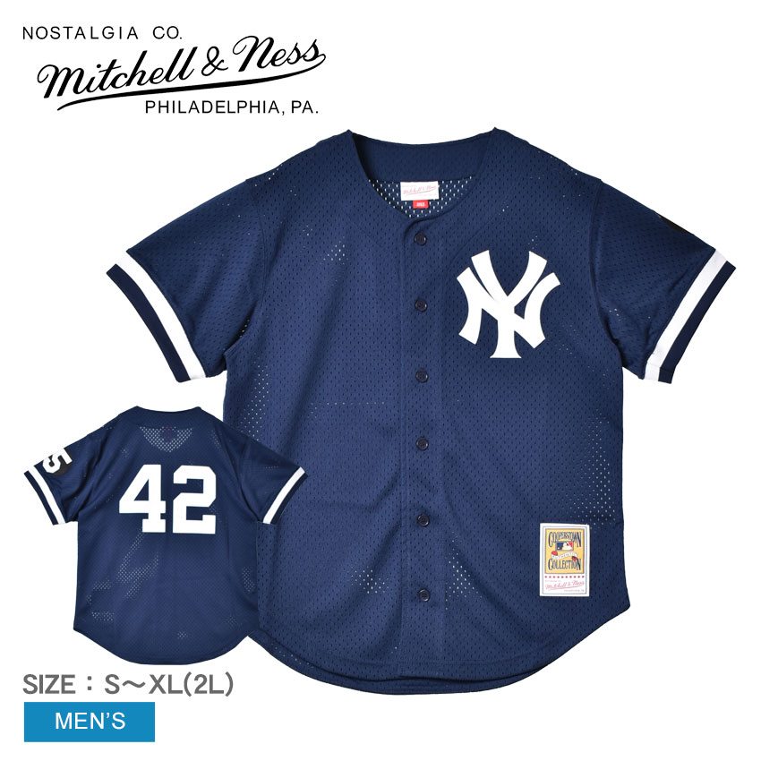 ミッチェルアンドネス ユニフォーム メンズ MITCHELL ＆ NESS MLB AUTHENTIC MARIANO RIVERA NEW YORK YANKEES 1999 BUTTON FRONT JERSEY ABBF3110-NYY99MRINAVY ウエア トップス ベースボールジャージ ストリート オーセンティック
