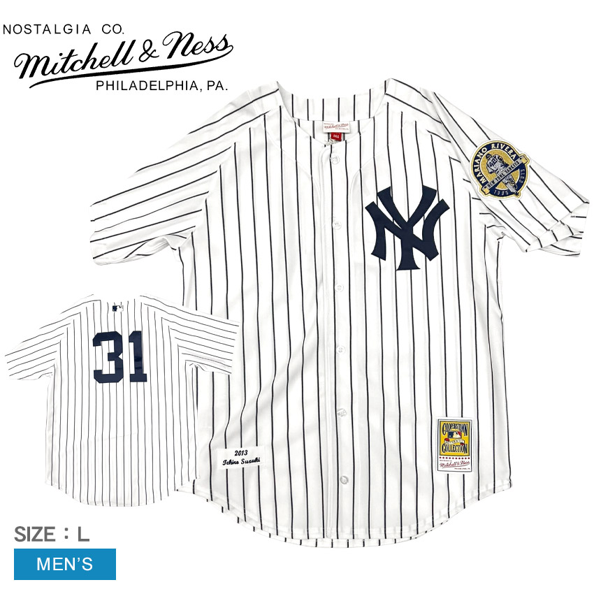 ミッチェル＆ネス ユニフォームシャツ メンズ MLB ホームジャージ ヤンキース 2013 鈴木一郎 MITCHELL＆NESS MLB HOME JERSEY YANKEES 2013 ICHIRO SUZUKI AJY15349-NYY13ISUWHNY トップス ウェア 半袖 ショートスリーブ MLB