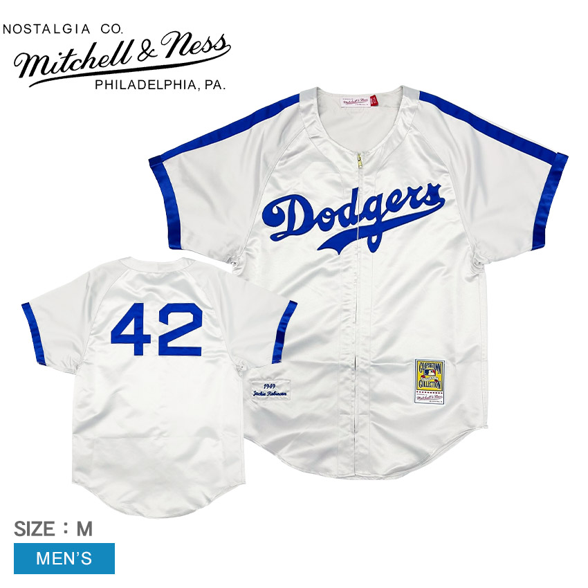 ミッチェル＆ネス ユニフォームシャツ メンズ Jackie Robinson Brooklyn Dodgers 1949 White Authentic Player Jersey MITCHELL＆NESS AJY13377-BDO49JROPEGY ウエア トップス 半袖 ベースボールシャツ ブルックリン・ドジャース Brooklyn