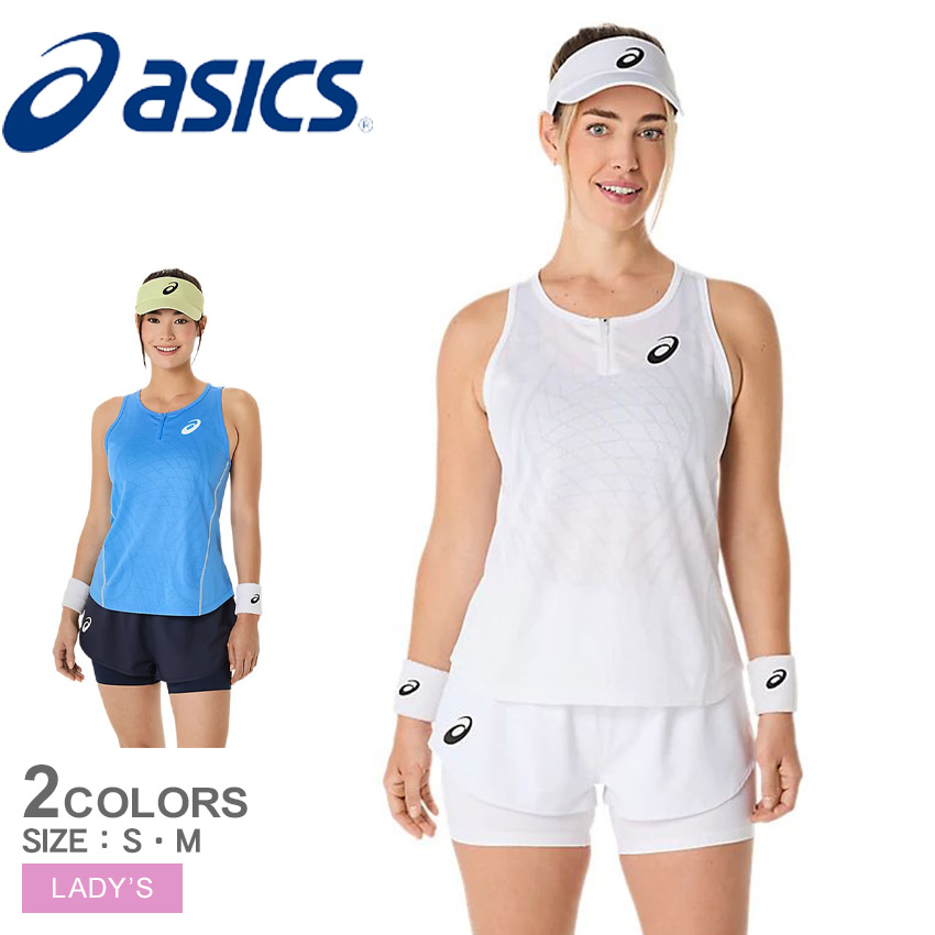 アシックス タンクトップ レディース ACTIBREEZEタンク ASICS 2042A350 スポーツウェア トレーニング ランニング ジョギング テニス バドミントン ノースリーブ 吸汗速乾 軽量 通気性 メッシュ素材 エコ サステナブル|slz|