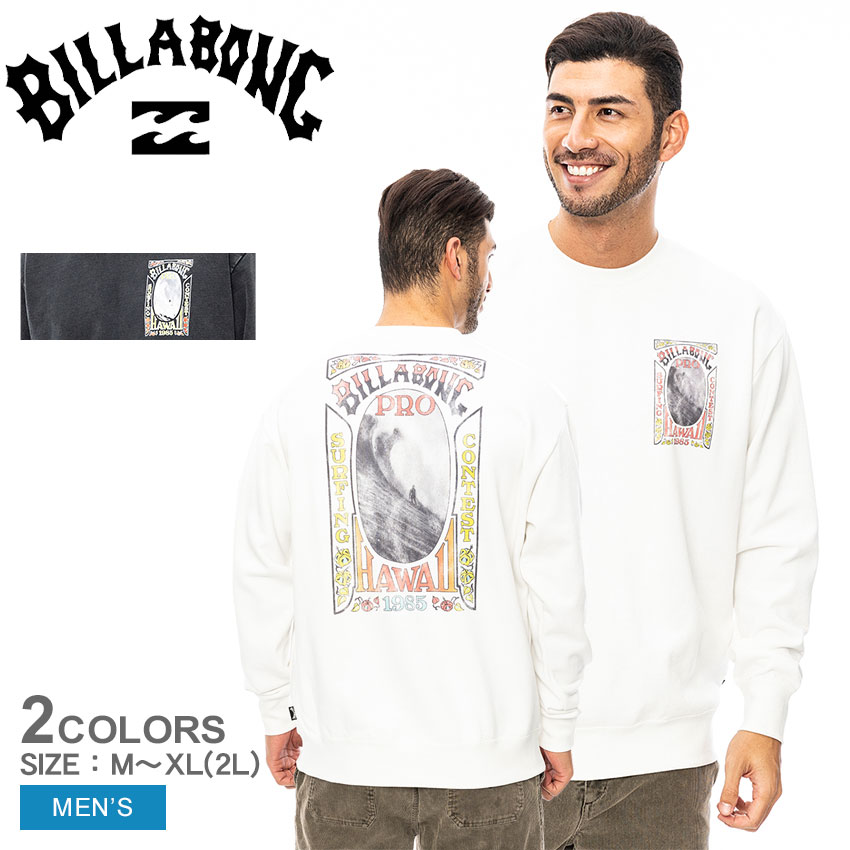 ビラボン スウェット メンズ HERITAGE BILLABONG BE012003 プルオーバー ウエア スエット トレーナー 長袖 トップス クルーネック ロゴ バックプリント プリント カジュアル スポーティ 国内正規品|slz|