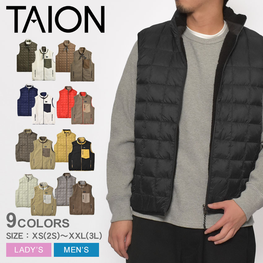 新品　TAION ボア　ダウンベスト　リバーシブル　Mサイズ TAION タイオン ダウンベスト メンズ レディース ダウン×ボア