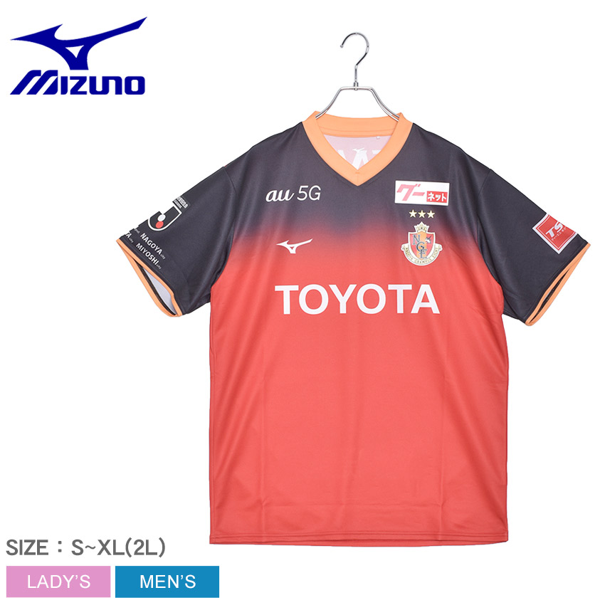 内祝い 楽天市場 ミズノ 名古屋グランパスレプリカゲームシャツ 半袖tシャツ Mizuno メンズ レディース ブラック レッド Tシャツ トップス 半袖 スポーツ 人気 おしゃれ サッカー ゲームシャツ グランパス 名古屋 サポーター ユニフォーム 誕生日 プレゼント