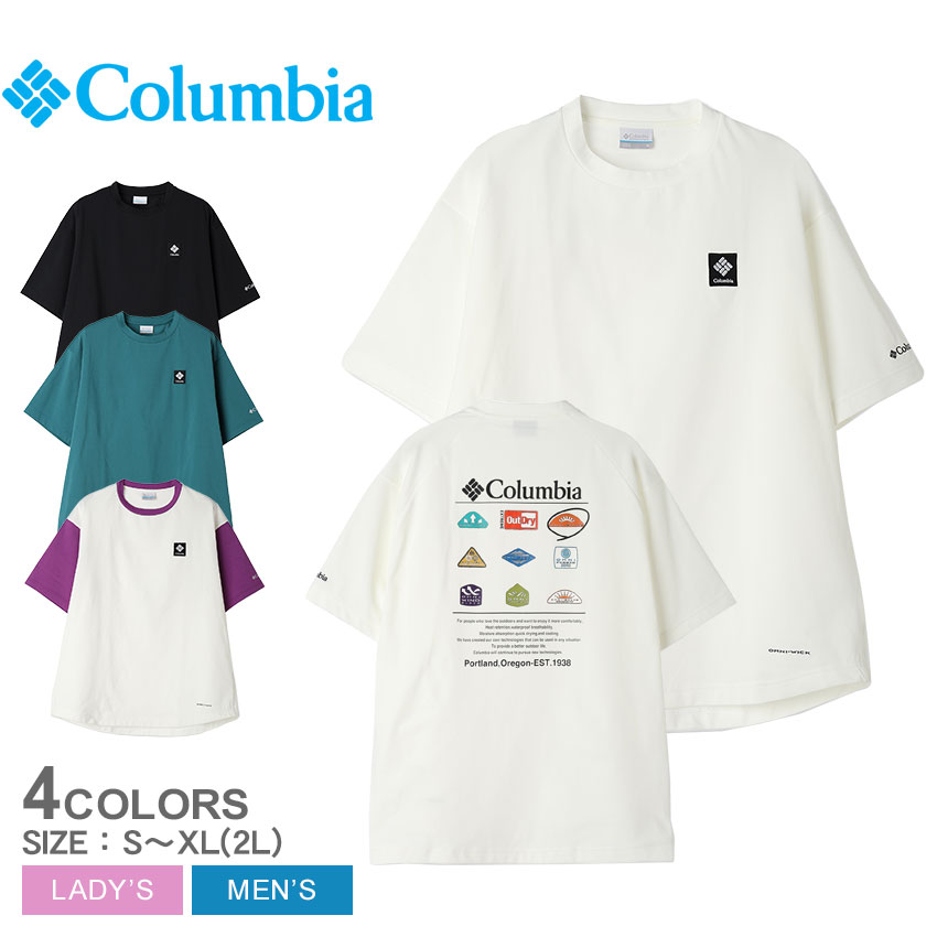 コロンビア 半袖Tシャツ メンズ レディース レイリバースプリットラグラングラフィックショートスリーブTシャツ COLUMBIA Rai River Sprit Raglan Graphic S/S Tee PM7377 トップス クルーネック シャツ Tシャツ ウェア ウエア アウトドア 国内正規品|slz| 4,296円