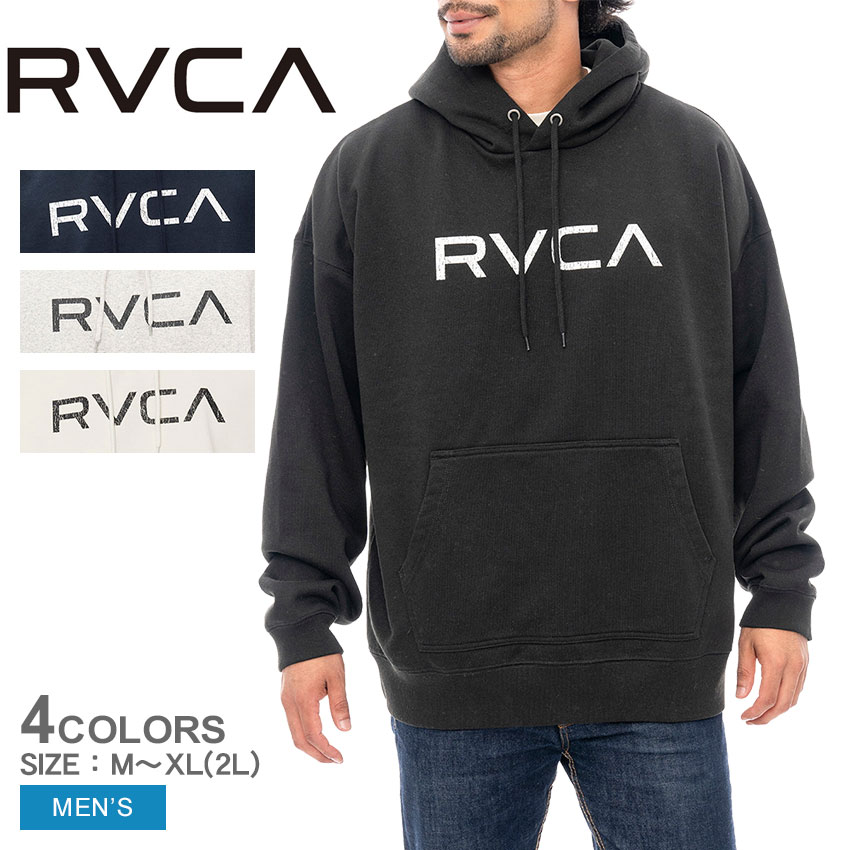 ルーカ パーカー メンズ BIG RVCA HD RVCA BE042041 プルオーバー ウエア スエット スウェット 長袖 トップス カジュアル スポーティ シンプル サーフ ビーチ ブランド おしゃれ フーディー フード ロゴ グレー ネイビー 紺 ブラック 黒|slz|