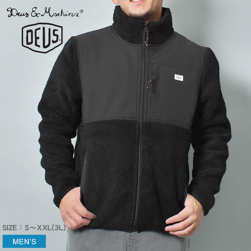 デウス エクス マキナ ジャケット メンズ FLETCHER PANEL FLEECE DEUS EX MACHINA DMW228203 ウェア トップス フリース 長袖 上着 アウトドア キャンプ ストリート スケーター スケボー カジュアル アウター 羽織 ロゴ ワンポイント|slz||Z-MALL
