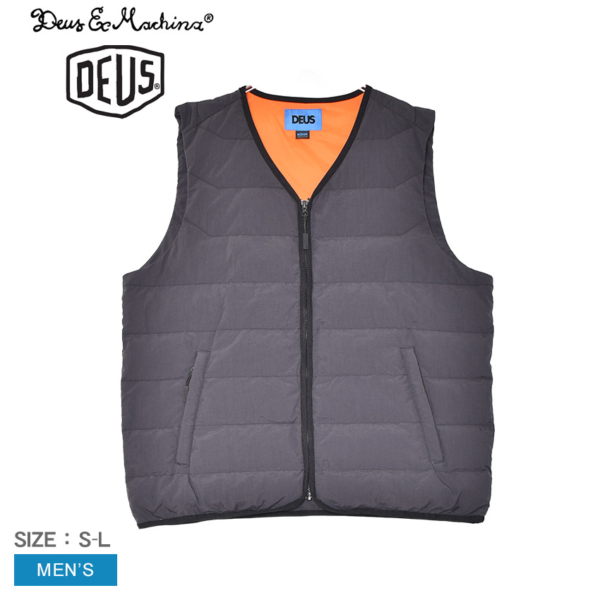 DEUS EX MACHINA◆ダウンベスト/M/-/ブラック デウスエクスマキナ Deus EX Machina CARSON VEST キルト