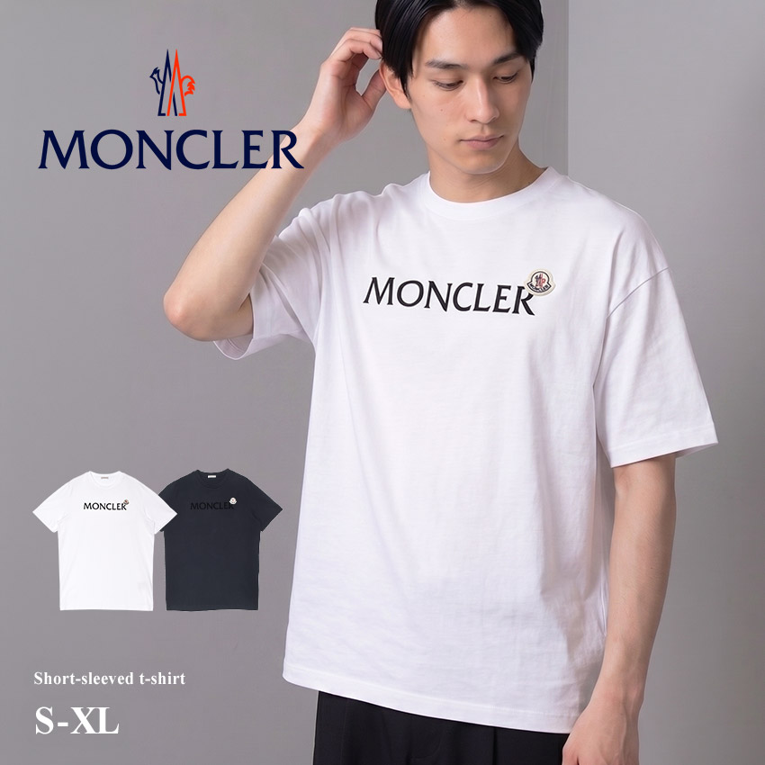 モンクレール 半袖Tシャツ メンズ SS T-SHIRT MONCLER K20918C000368390T ウェア Tシャツ 半袖 ショートスリーブ トップス クルーネック カジュアル シンプル ブランド ロゴ おしゃれ ネイビー 紺 ホワイト 白