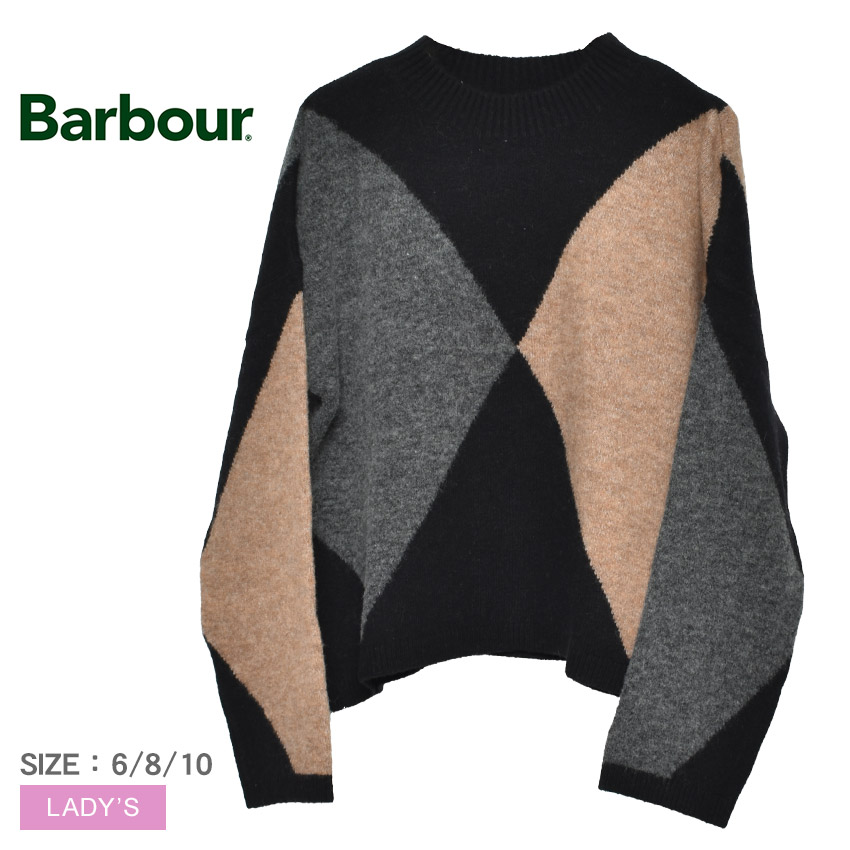 バブアー セーター レディース サブリナ クルーネック ジャンパー BARBOUR Sabrina Crew Neck Jumper LKN1678 セーター ニット レディース クルーネック ウールブレンド 三色編み込み ダイヤモンド柄 ニュートラルカラー 上品 暖かい 秋冬