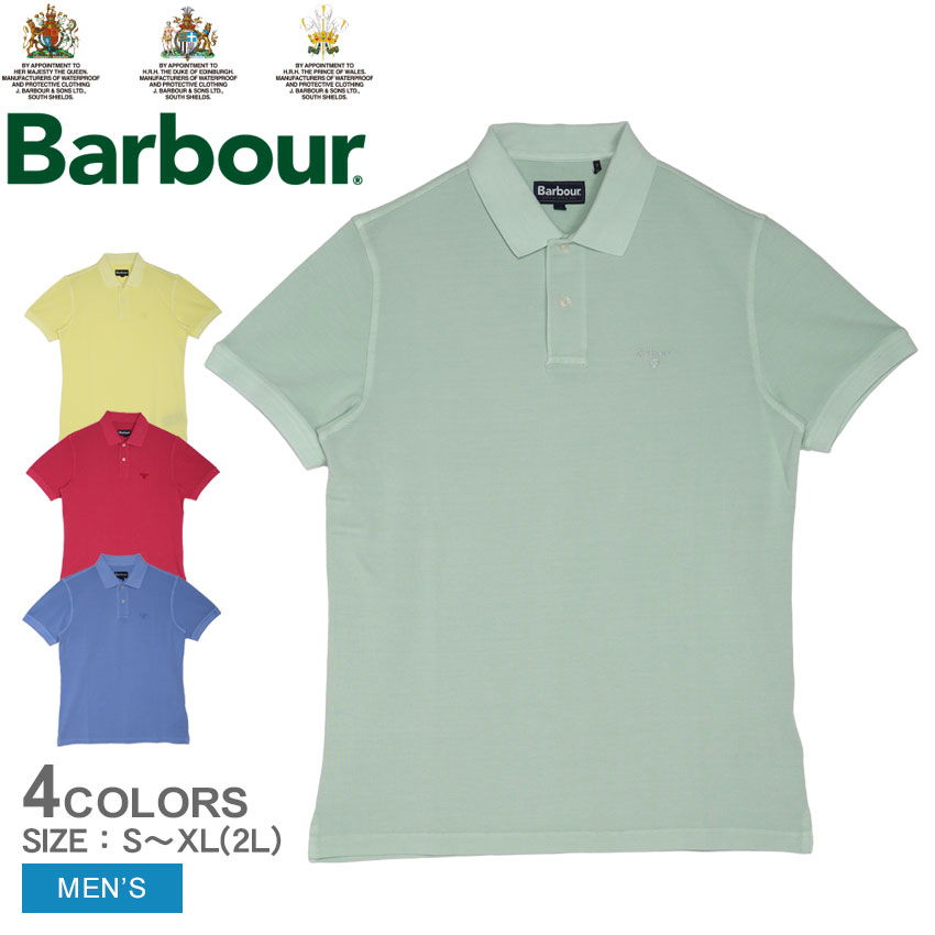 【ネコポス配送】バブアー ポロシャツ メンズ WASHED SPORT POLO BARBOUR MML1127 トップス 半袖 ポロ 人気 シンプル クラシック クラシカル 大人 バーブァー スポーティ ロゴ 刺しゅう 刺繍 ワンポイント ピンク レッド 赤 ブルー 青 グリーン 緑