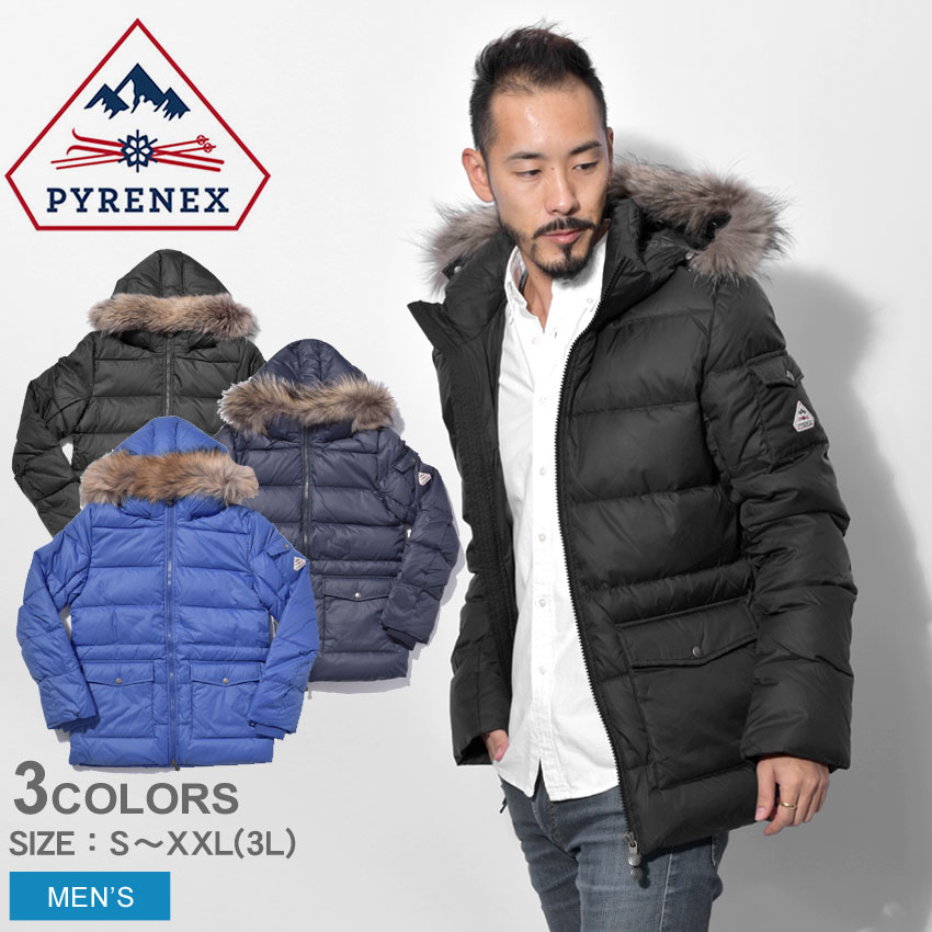 【限定クーポン発行中】PYRENEX ピレネックス ダウンジャケットオーセンティック マットファージャケット ダウン アウター 黒 ブラック フード  ファー ジャケット ロング AUTHENTIC MAT FUR JACKETHMK001 メンズ | Z-MALL