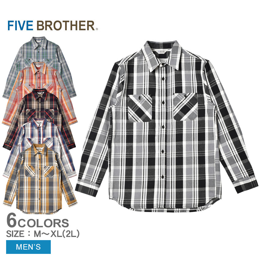 楽天市場】ファイブブラザー 長袖シャツ FIVE BROTHER マドラス
