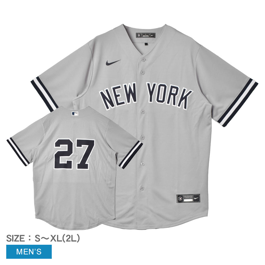 ナイキ ユニフォームシャツ メンズ OFFICIAL REPLICA JERSEY NIKE T770-NKGR ジャンカルロ・スタントン Giancarlo Stanton ニューヨーク・ヤンキース MLB メジャーリーグ トップス ベースボールシャツ ユニフォーム ウェア ZSPO 半袖