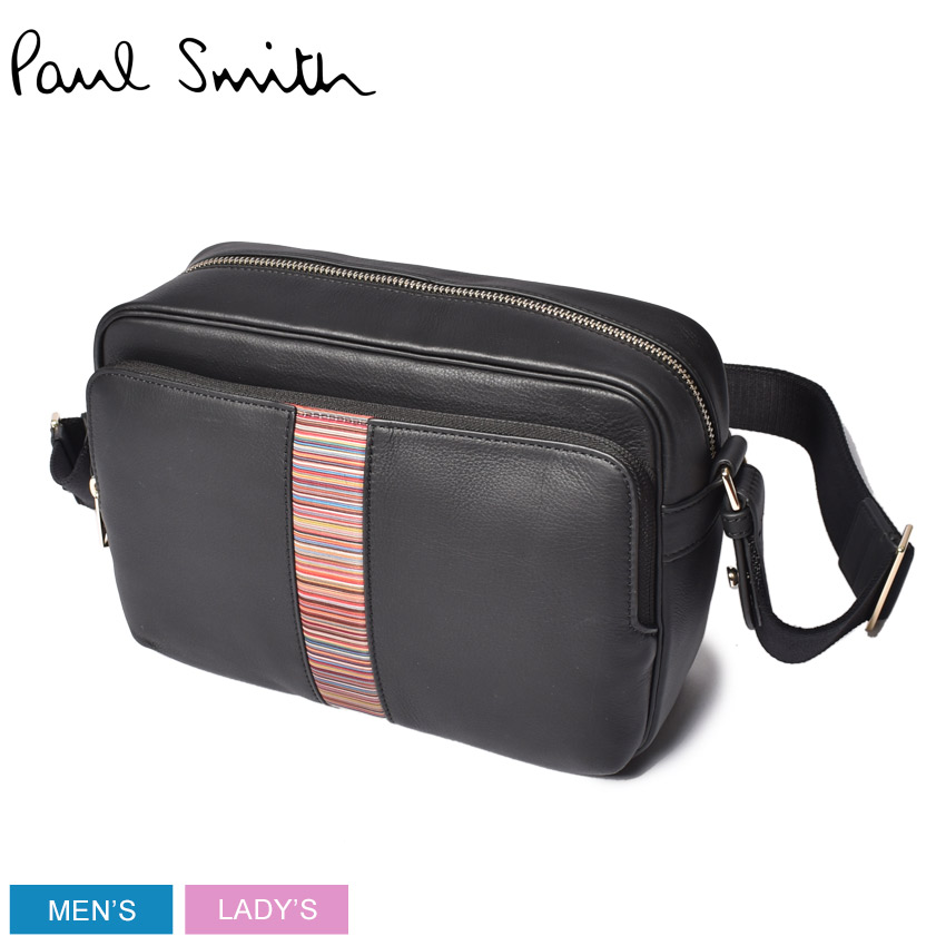 オープニング大セール 今だけクーポン配布中 ポール スミス クロスボディ ショルダーバッグ Paul Smith Cross Body メンズ レディース 6323 Amulti ブラック 本革 レザー 収納 ブランド シンプル 贈り物 カジュアル 通勤 通学 黒 誕生日 プレゼント ギフト 100 正規