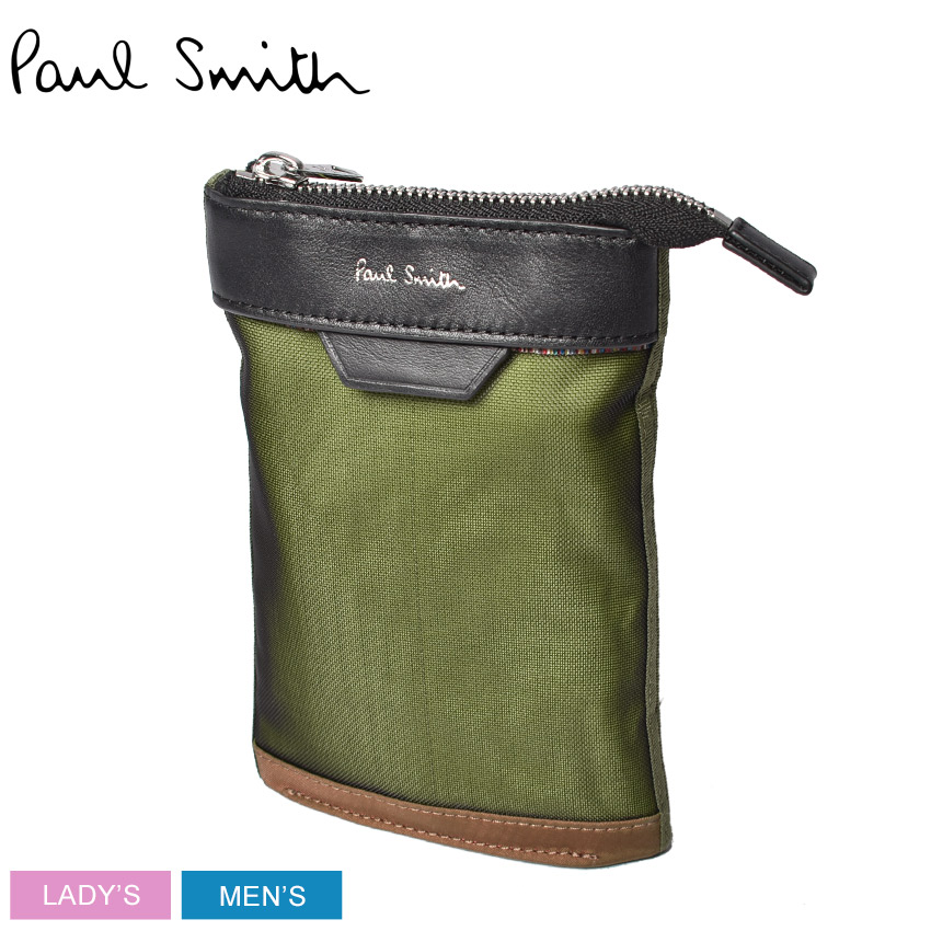 楽天市場 1 000円クーポン対象 ポール スミス ポーチ メンズ レディース Paul Smith ネックポーチ 本革 レザー ショルダー 収納 ブランド おしゃれ シンプル 贈り物 プレゼント ギフト カジュアル カーキ 6281 Emamix Neck Pouch 鞄 バッグ Via Torino インポートブランド