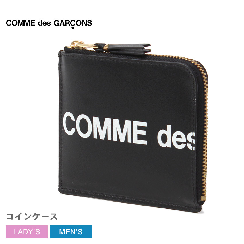 コムデギャルソン コインケース メンズ レディース HUGE LOGO WALLET COMME des GARCONS SA3100HL コンパクト財布 ミニ財布 小銭入れ カード入れ 小物 ブランド ロゴ おしゃれ レザー 牛革 本革 ギフト プレゼント 贈り物 ブラック 黒 CDG