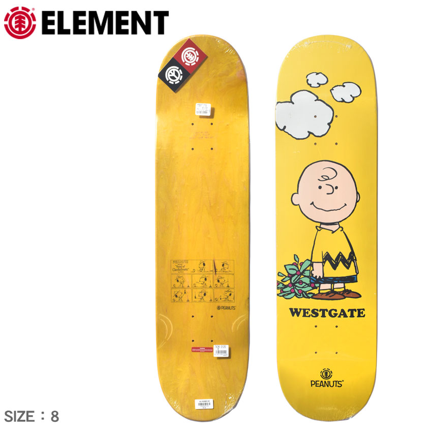 エレメント Peanuts Charlie Brow デッキ 8 0 スケートボード Element メンズ レディース イエロー 黄 スヌーピー チャーリーブラウン ピーナッツ コラボ キャラクター スケボー ボード スケート ストリート シンプル スポーツ 誕生日 プレゼント ギフト