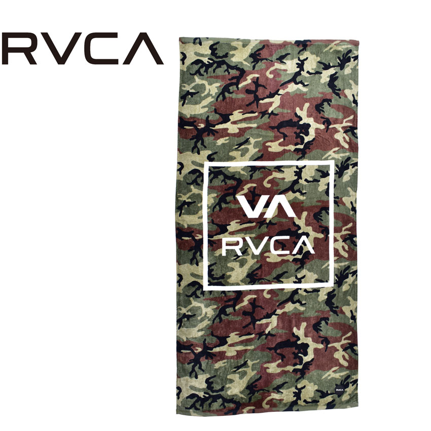 ルーカ All The Way Towel ビーチタオル Rvca メンズ レディース カーキ カモフラ タオル ブランド ロゴ サーフ サーファー ビーチ プール カモフラージュ カモ柄 スポーツ アウトドア レジャー ストリート 人気 大判 雑貨 迷彩 誕生日 プレゼント ギフト