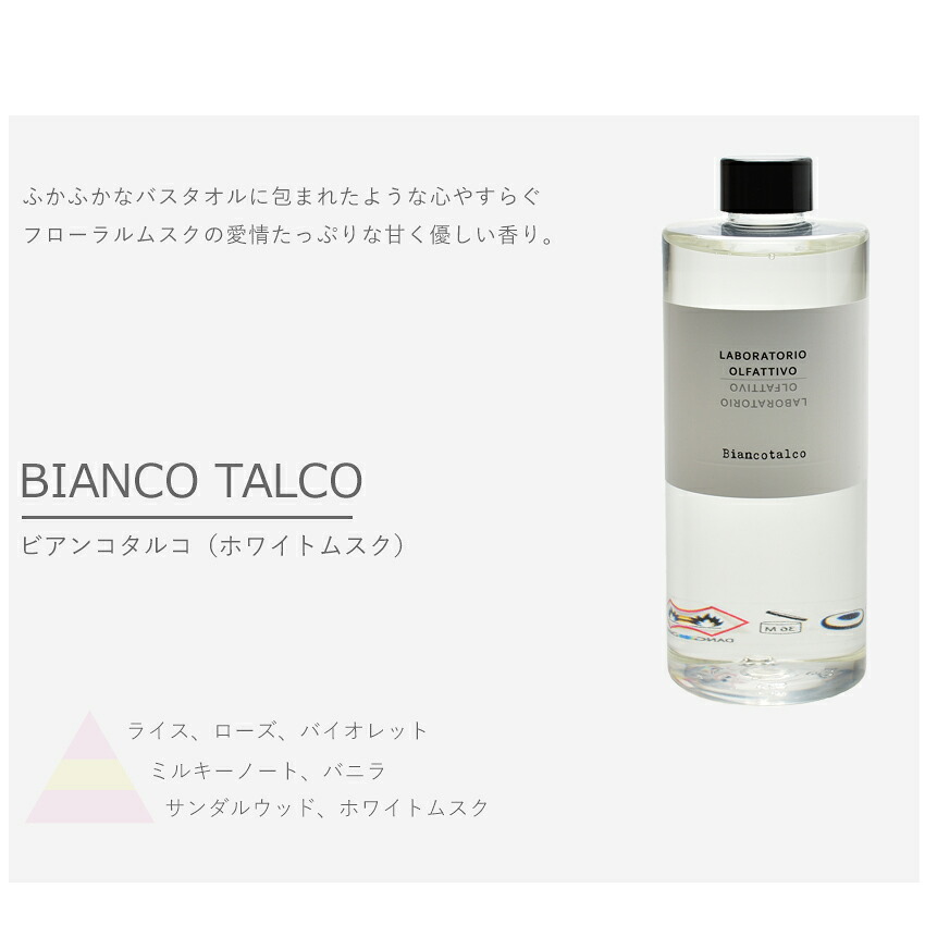 ラボラトリオ オルファティーボ リフィル 500ml アロマディフューザー Laboratorio Olfattivo 詰替え クリア 雑貨 おしゃれ 可愛い ブランド フレグランス アロマ 香り インテリア リード式 イタリア 誕生日 プレゼント ギフト ラッピング対象外 航空便対象外商品