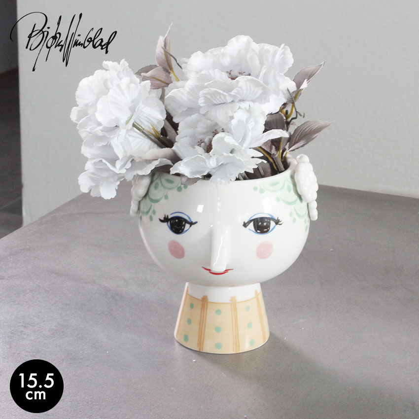 ビヨン ヴィンブラッド 花瓶 Eva Vase Bjorn Wiinblad フラワーベース 陶器 ギフト 贈り物 新生活 記念日 結婚祝い 引っ越し祝い 新築祝い イエロー 黄 最大 Offクーポン