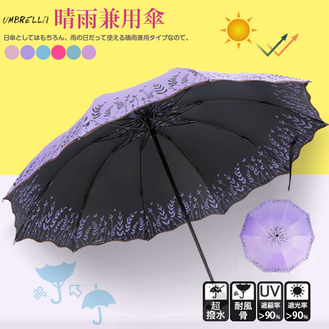 折り畳み傘 晴雨兼用 UVカット 花柄 モノトーン 撥水加工 日傘 通販