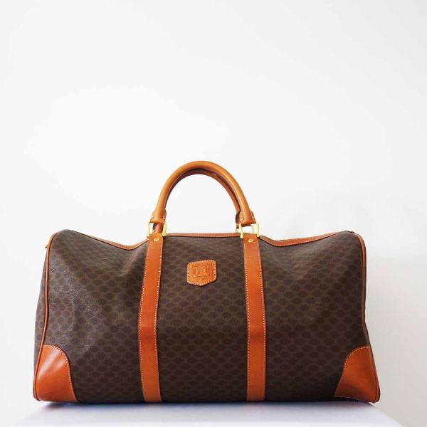 【中古品】 CELINE セリーヌ マカダム PVC ボストンバッグ ブラウン｜oracha