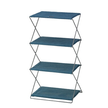 楽天市場】スチール＆ファブリック フォールディング シェルフ 3段 棚