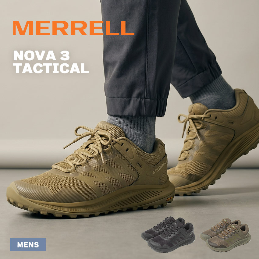 メレル MERRELL ノバ3 タクティカル NOVA 3 TACTICAL メンズ 男性用 ブラック 黒 カーキ ベージュ 茶 25cm 25.5cm 26cm 26.5cm 27cm 27.5cm 28cm 005043 005045 005047|slz|