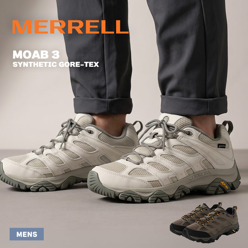 メレル モアブ3 シンセティック ゴアテックス ハイキングシューズ メンズ ベージュ ブラウン 茶 MERRELL J00004919 J500643W 靴 シューズ アウトドア スポーツ 運動 防水 クッション 登山 トレッキング ハイキング スニーカー