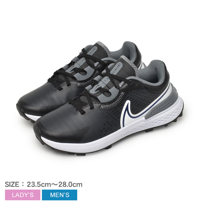 ナイキ インフィニティ プロ 2 ゴルフシューズ メンズ レディース ブラック 黒 ホワイト 白 グレー NIKE INFINITY PRO 2 DJ5593 靴 シューズ ローカット シューレース ブランド カジュアル ゴルフ スポーティ シンプル スポーツ 運動