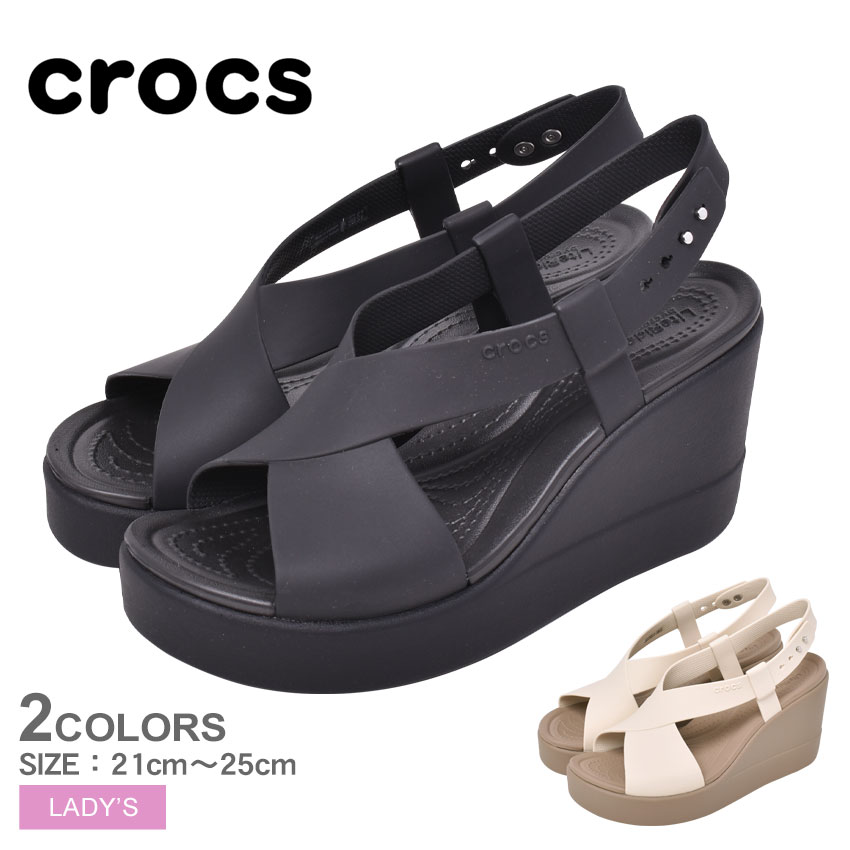 クロックス サンダル レディース ブルックリン ハイ ウェッジ Crocs Brooklyn High Wedge 6222 ストラップ カジュアル 大人 スポーティ おしゃれ 室内履き オフィス ブラック 黒 ホワイト 白 Psicologosancora Es