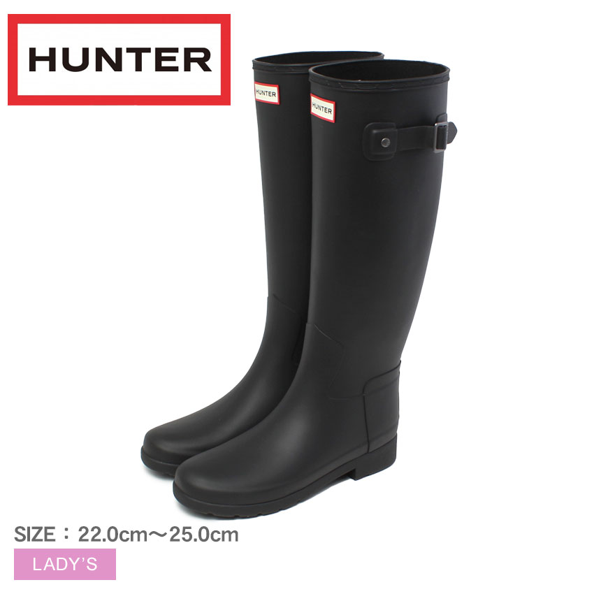 ハンター オリジナル リファインド ブーツ レインブーツ レディース ブラック 黒 HUNTER ORIGINAL REFINED BOOTS WFT2200RMA ブーツ 靴 トールブーツ 雨靴 耐水 防水 ラバー 長靴 軽量 ブランド ロゴ おしゃれ レインシューズ 雨 梅雨 台風|slz|｜Z-SPORTS