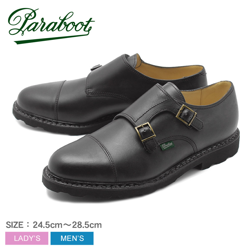 パラブーツ ウィリアム レザーシューズ メンズ レディース ブラック 黒 PARABOOT WILLIAM 981412 靴 紳士靴 シューズ ダブルモンクストラップ 革靴 本革 カジュアル トラッド シンプル お洒落 オシャレ ギフト プレゼント 55,660円