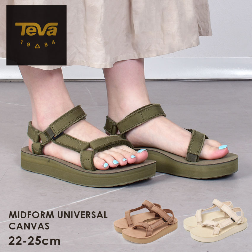 テバ サンダル レディース ミッドフォーム ユニバーサル キャンバス TEVA MIDFORM UNIVERSAL CANVAS 1127570 つっかけ スポーツ おしゃれ 厚底 テヴァ アウトドア ストラップサンダル スポーツサンダル ビーチサンダル 軽量 スポサン