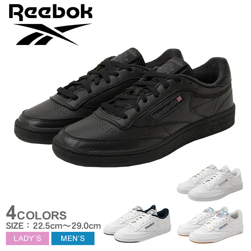 リーボック クラブシー 85 スニーカー メンズ レディース ブラック 黒 ホワイト 白 REEBOK CLUB C 85 100050 靴 シューズ ローカット ローカットスニーカー ブランド カジュアル スポーティ スポーツ ウォーキング トレーニング おしゃれ|slz|｜Z-SPORTS