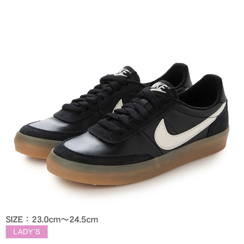 ナイキ ウィメンズ キルショット 2 スニーカー レディース ブラック 黒 NIKE FZ5630 靴 シューズ スニーカー ブランド ローカット カジュアル シンプル スポーティ 本革 レザー ロゴ レースアップ お出かけ 運動 通学 ガムソール 国内正規品|slz|｜Z-SPORTS