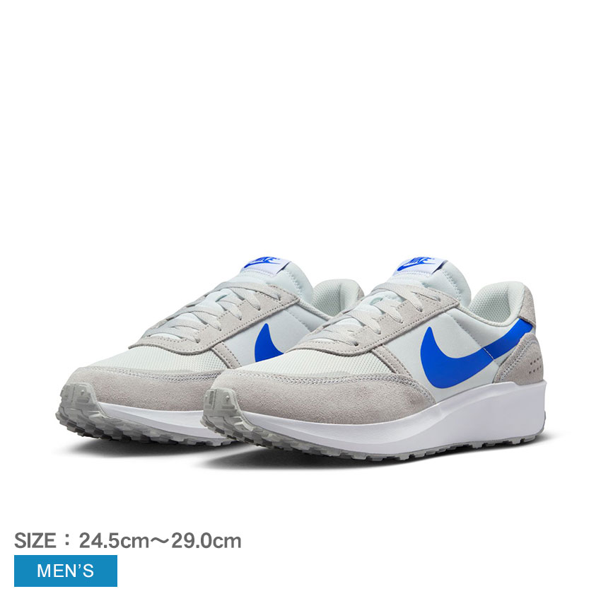 ナイキ ワッフル ナビ スニーカー メンズ ブルー 青 グレー NIKE WAFFLE NAV FJ4195 シューズ 靴 スポーツ シンプル レトロ モダン ブランド カジュアル スポーティ レジャー お出かけ 運動 ローカット フラットシルバー ホワイト 国内正規品