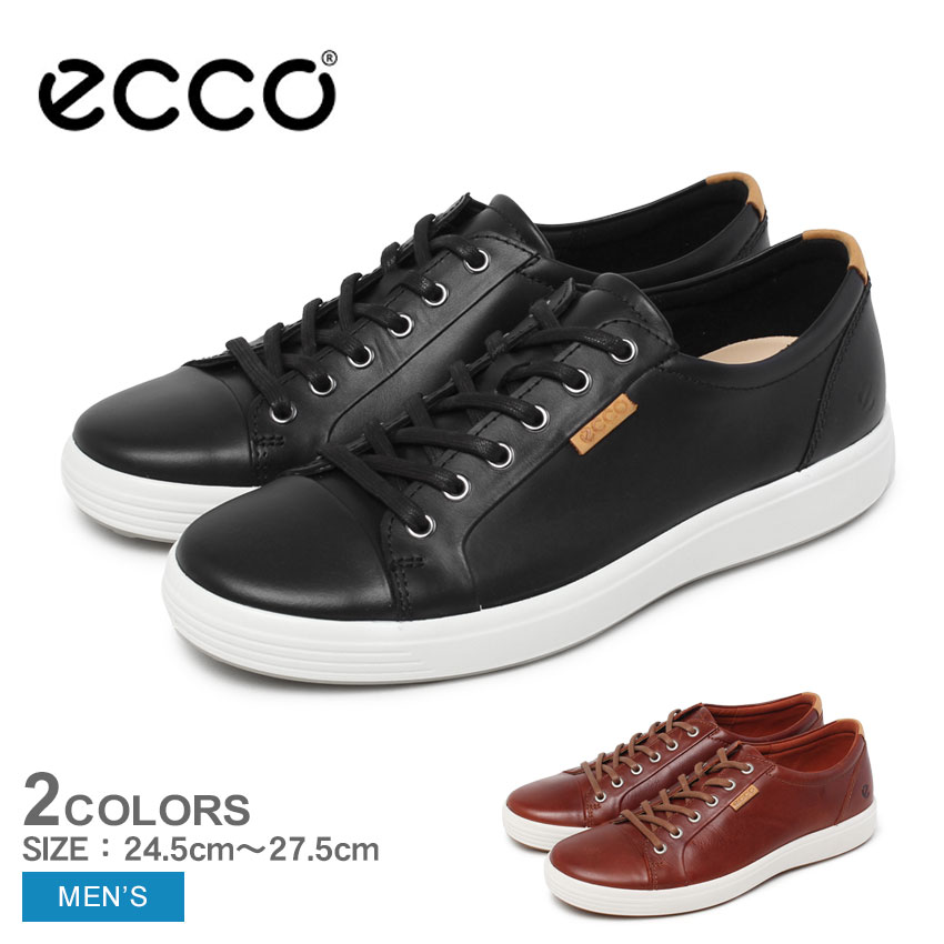 エコー SOFT 7 スニーカー メンズ ブラック 黒 ブラウン ECCO 430004 靴 シューズ カジュアルシューズ レザースニーカー ローカット おしゃれ ブランド カジュアル 本革 レザー レースアップ|slz|