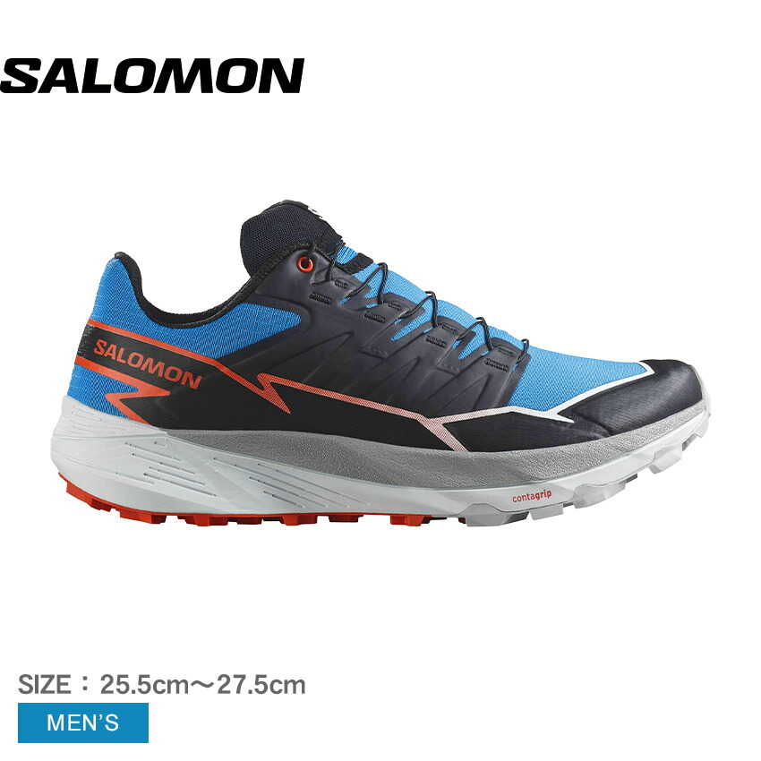 サロモン THUNDERCROSS トレイルランニングシューズ メンズ ブルー 青 ブラック 黒 SALOMON L47802700 靴 シューズ スニーカー ローカット アウトドア ランニング トレイル トレイルランニング スポーティ 運動 レジャー クッション性|slz|｜Z-SPORTS