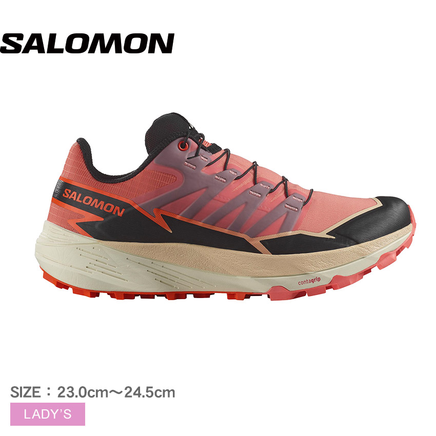 サロモン THUNDERCROSS トレイルランニングシューズ レディース オレンジ ピンク SALOMON L47802800 靴 シューズ スニーカー ローカット アウトドア ランニング トレイル トレイルランニング スポーティ 運動 レジャー クッション性|slz|｜Z-SPORTS