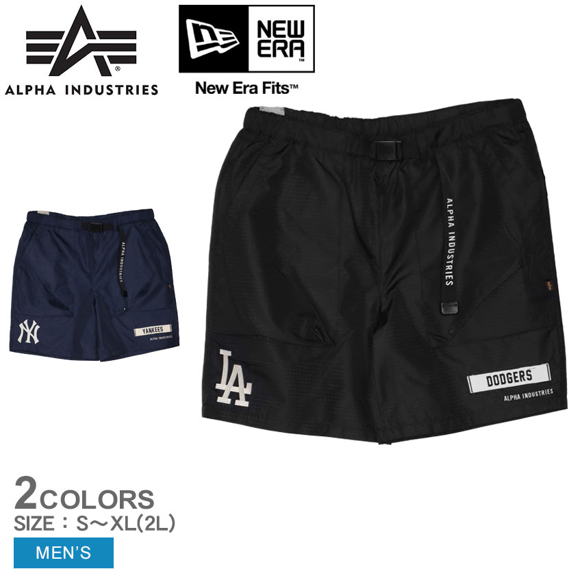 アルファ インダストリーズ アルファインダストリーズ ショーツ パンツ メンズ ブラック 黒 ネイビー 紺 ALPHA INDUSTRIES E31922BL00 ウエア ズボン ショートパンツ ボトムス ブランド カジュアル ロゴ ニューエラ コラボ MLB メジャー|slz||Z-SPORTS