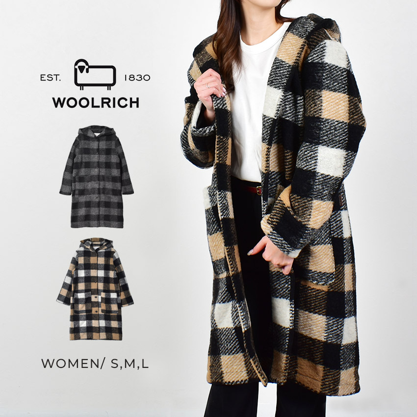 ウールリッチ フーデット ロング ジェントリー コート アウター レディース ブラック 黒 ベージュ WOOLRICH HOODED LONG GENTRY COAT WWOS0090 ウェア 上着 ロング ロングコート ブランド エレガント ラグジュアリー カジュアル フード|slz||Z-SPORTS