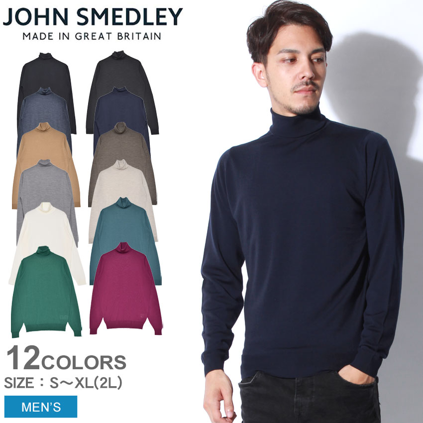 美品　JOHN SMEDLEY ジョンスメドレー タートルセーター　黒　L JOHN SMEDLEY（ジョンスメドレー） CONNELL メンズタートルネック