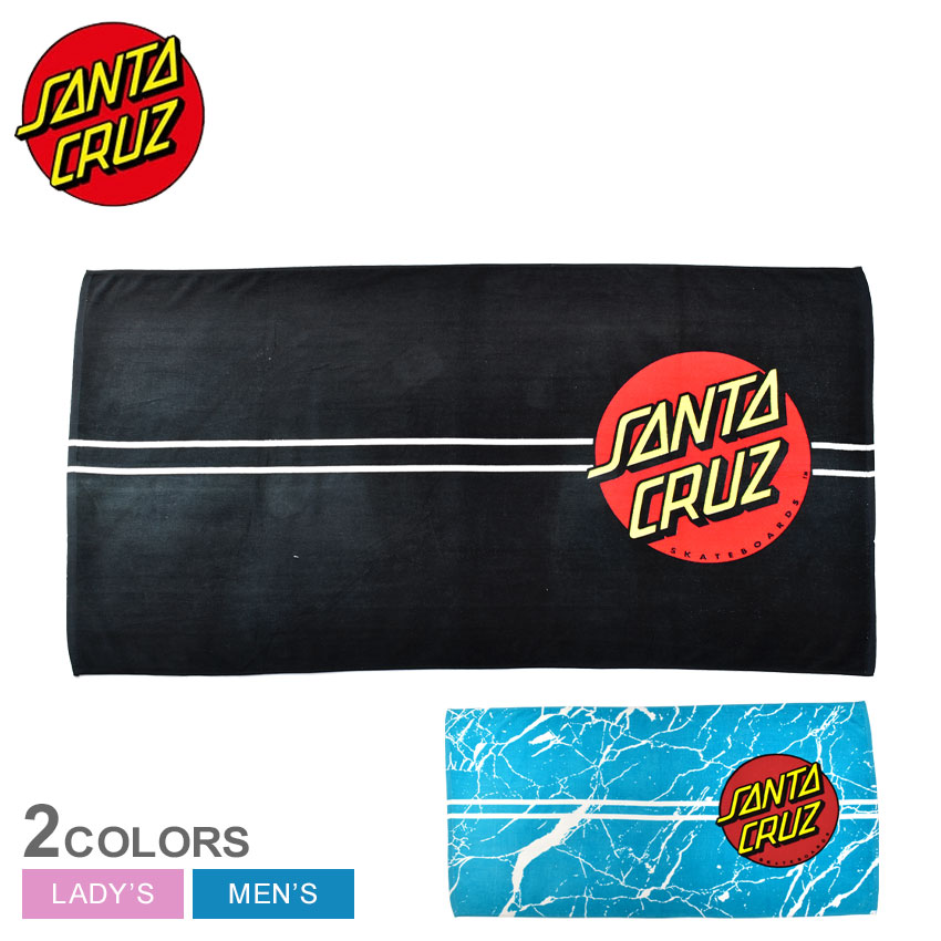 クーポン利用で250円引き サンタクルーズ タオル メンズ レディース Classic Dot Towel Santacruz 大判タオル ビーチ バスタオル スポーツ 運動 プール コットン アウトドア ロゴ おしゃれ ブラック 黒 ブルー 95 以上節約