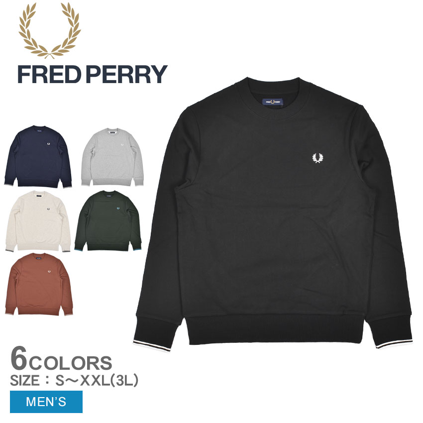 【未使用新品】FRED PERRY ホワイト スウェット 65135 サイズ10 フレッドペリー FRED PERRY Crew Neck Sweatshirt M7535