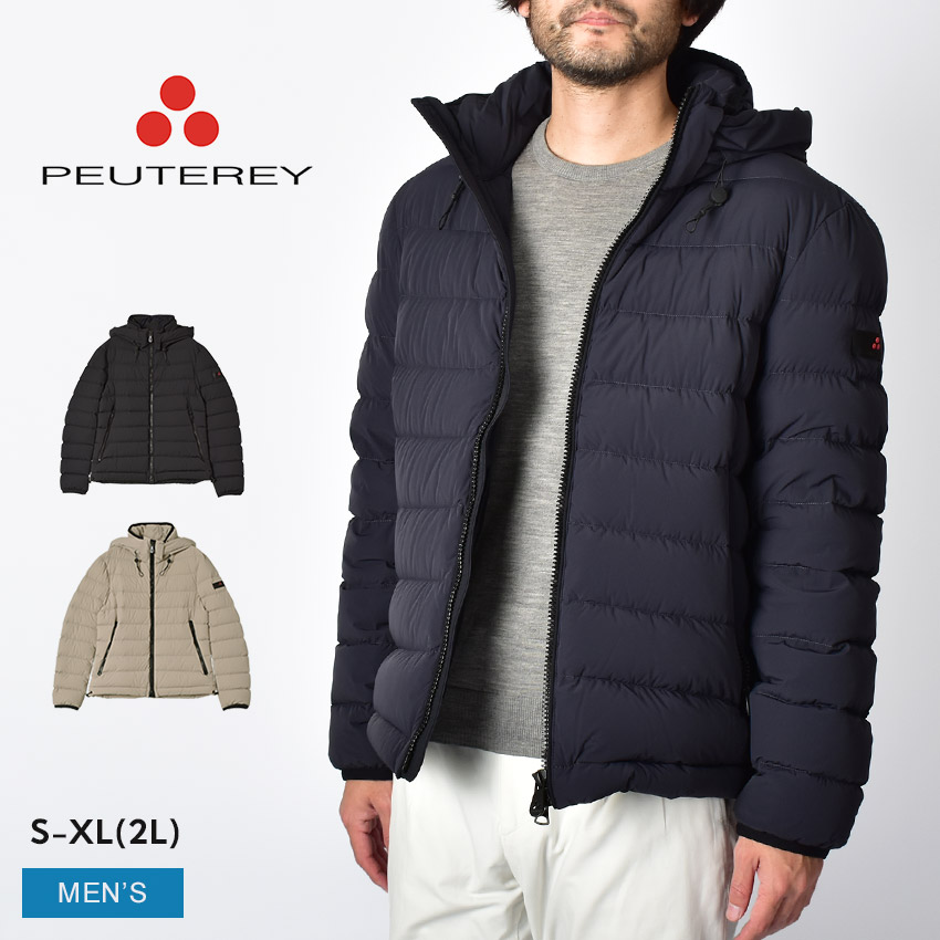 ピューテリー BOGGS NS 02 ダウンジャケット メンズ ブラック 黒 ネイビー 紺 PEUTEREY PEU4863 01191861 アウター ダウン 撥水 はっ水 上着 通勤 ビジネス 防寒 保温 フード ポケット ショート丈 カジュアル シンプル フォーマル