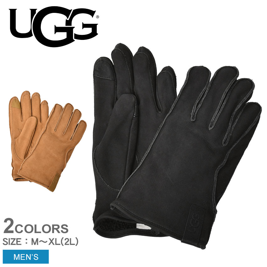 美品 UGG ボア レザー 羊革 手袋 UGG レディース 手袋 アグ カフ グローブ シープスキン ファー W