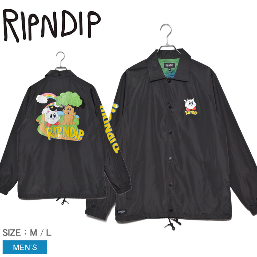 メンズファッション コート ジャケット 格安人気 ジャケット アウター ウエア Rnd4907 Ripndip Jacket Coach Nermby メンズ コーチジャケット リップンディップ ブランド 羽織 上着 長袖 キャラクター プリント アウトドア ロゴ スケート スポーツ スケボー カジュアル