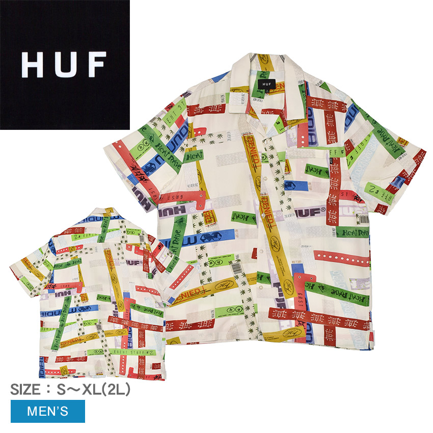 ハフ ADMISSION S/S RESORT SHIRT 半袖シャツ メンズ マルチカラー HUF BU00244 ウエア シャツ トップス カジュアルシャツ ブランド サーフ カジュアル スポーティ スケボー スケーター スケートボード 半袖 プリント 総柄 柄 おしゃれ｜Z-SPORTS