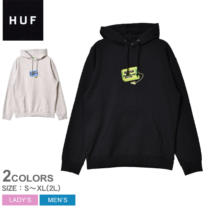 HUF ハフ パーカー 黒 レディース M HUF パーカー FLOWER FULL ZIP HOODIE / ハフ フード ジップ